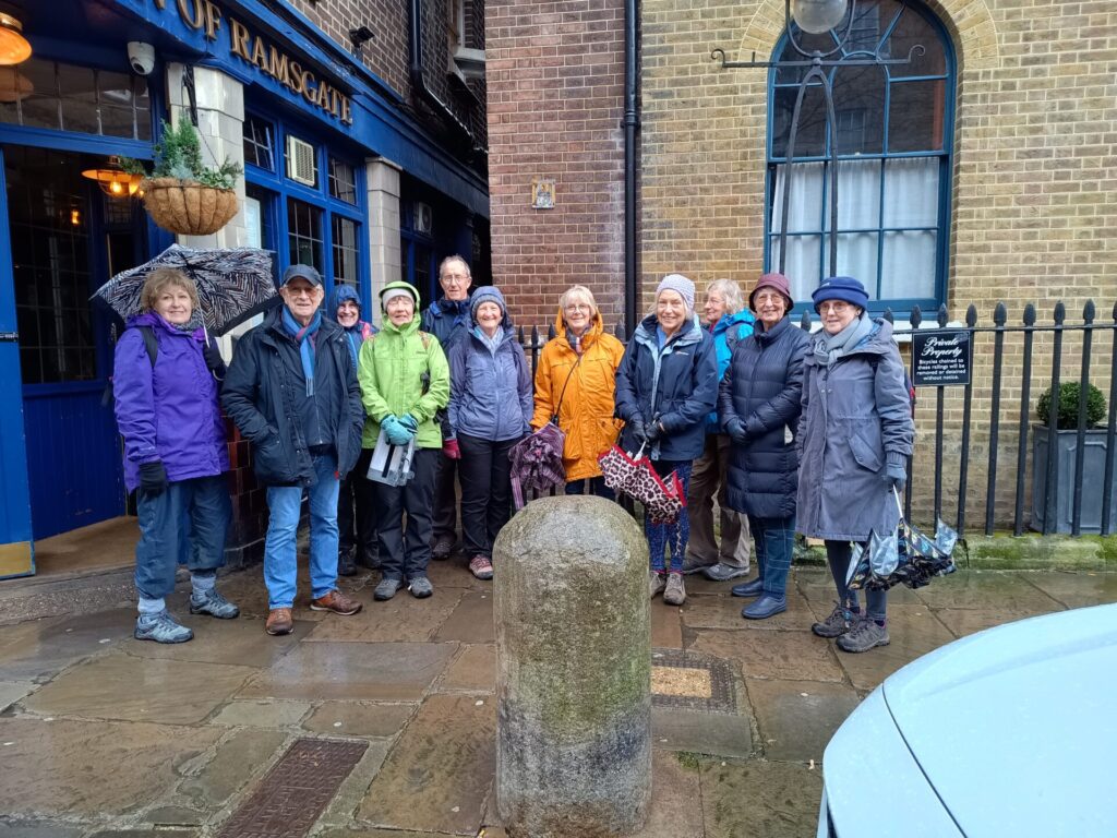 Standing group of walkers posing for photo